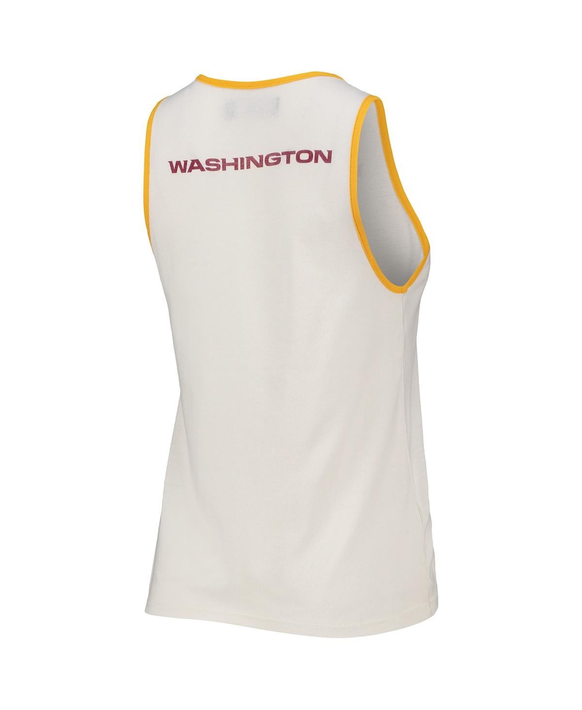 Shop Junk Food Women's White, Gold Washington Football Team Throwback Pop Binding Scoop Neck Tank Top In White,gold