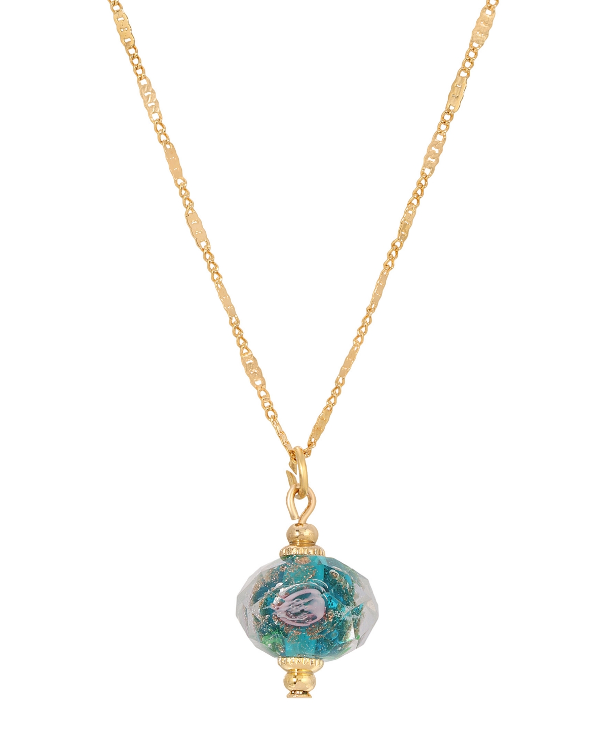 2028 Women's Flower Bead Necklace In Blue