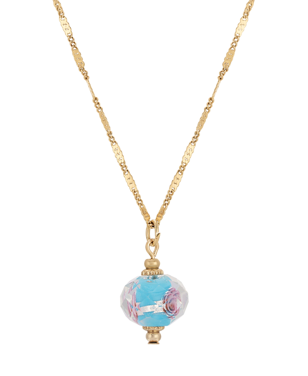 Women's Flower Bead Necklace - Aqua