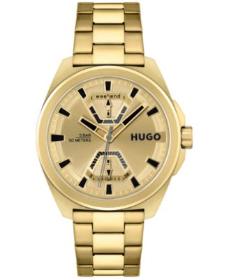Hugo Boss - Men's Expose Gold Ion Plated Steel Bracelet Watch 44mm