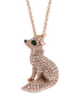 rose gold fox necklace