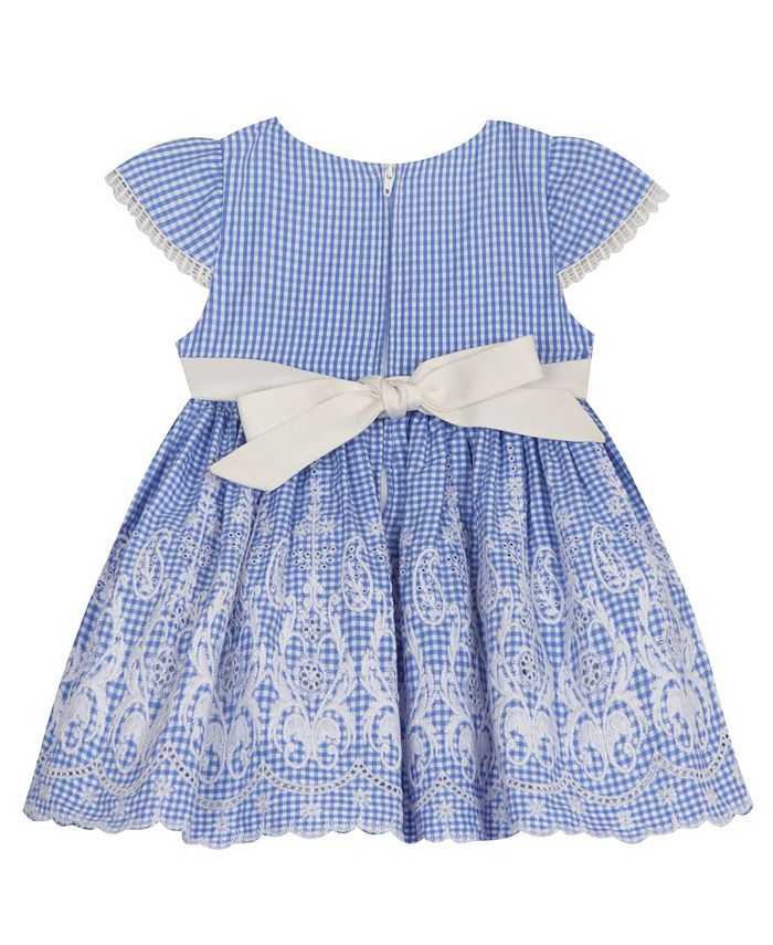 Rare Editions Baby Girls Embroidered Gingham Cap Sleeve Dress with ...