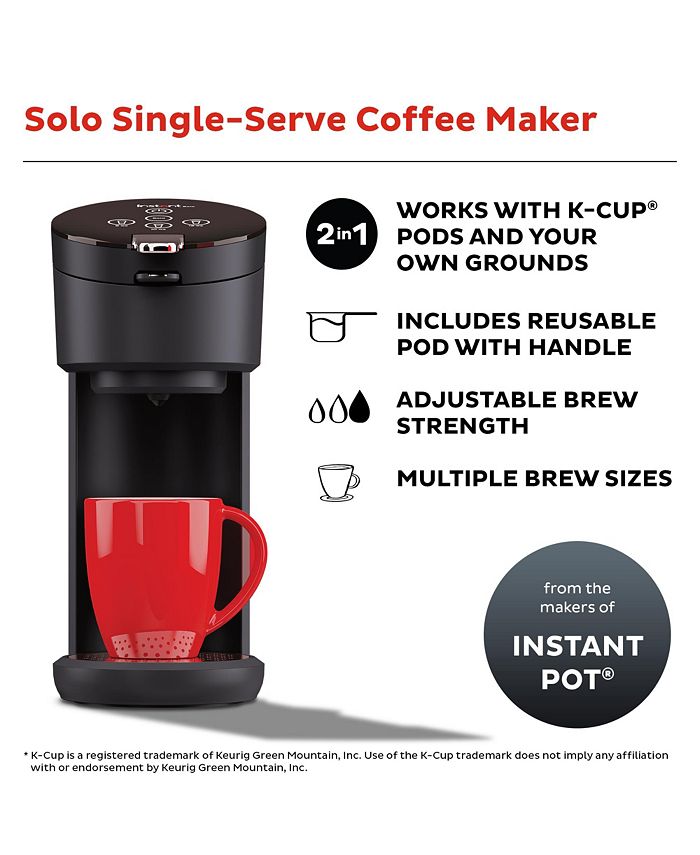 Instant Pot Solo 2in1 Single Serve Coffee Maker for Ground Coffee