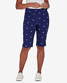 Plus Size Newport Anchor Embroidered Bermuda Shorts