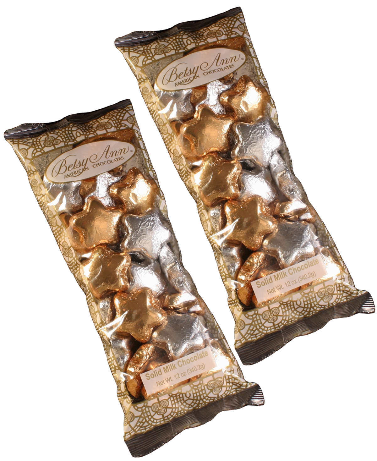 Betsy Ann Chocolates Betsy Ann 12 oz Milk Chocolate Foil Wrapped Star Shaped Chocolates, Pack Of 2