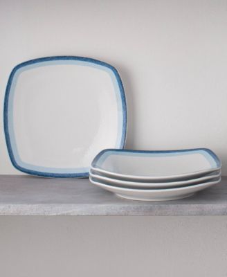 Colorscapes Layers Square Dinner Plate Set of 4, 10.75"