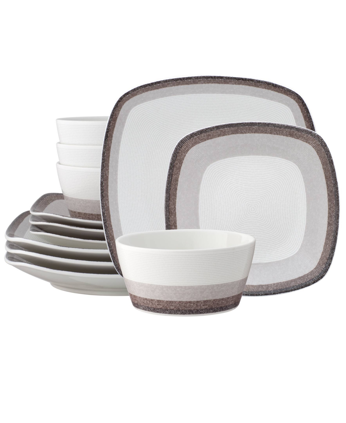 Noritake Colorscapes Layers 12 Piece Square Dinnerware Set In Light