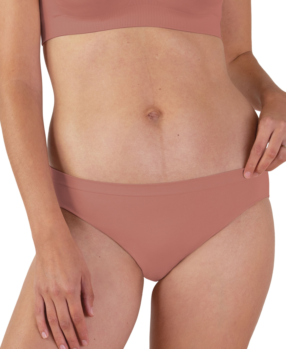 Women's Mid Rise Seamless Panty - Roseclay