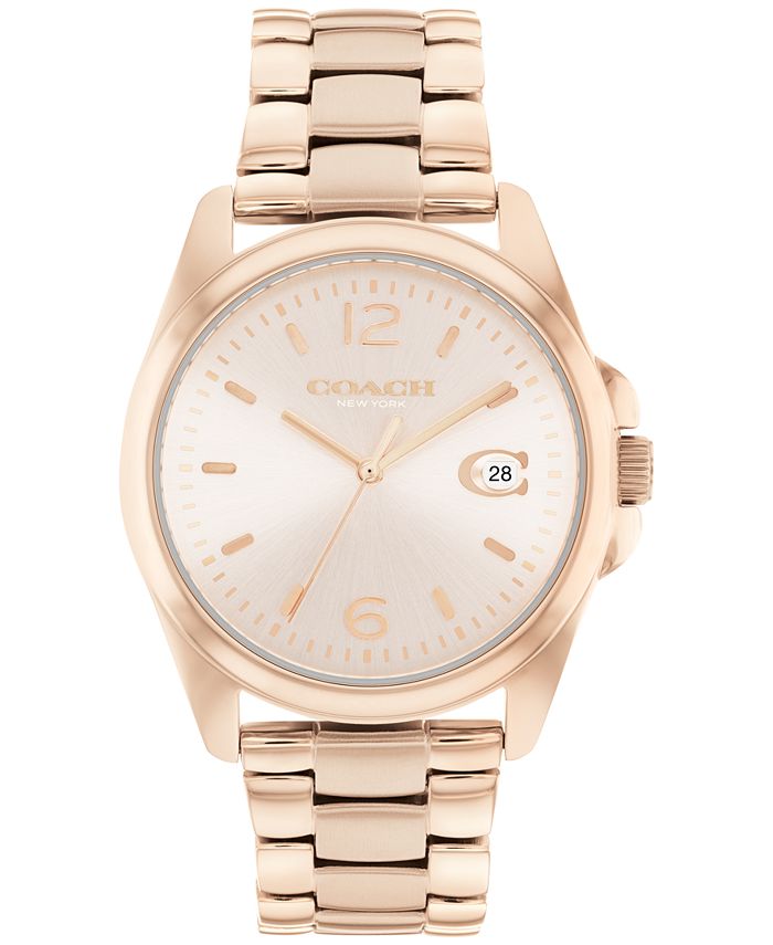COACH Women s Greyson Carnation Gold Tone Bracelet Watch 36mm Macy s