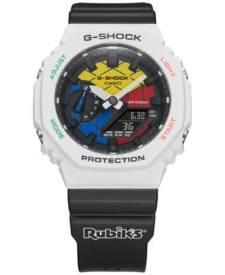 G-Shock - Men's Analog Digital Rubik's&reg; Black Resin Strap Watch 45mm