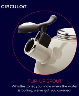 Enamel on Steel 2-Qt. Whistling Teakettle with Flip-Up Spout