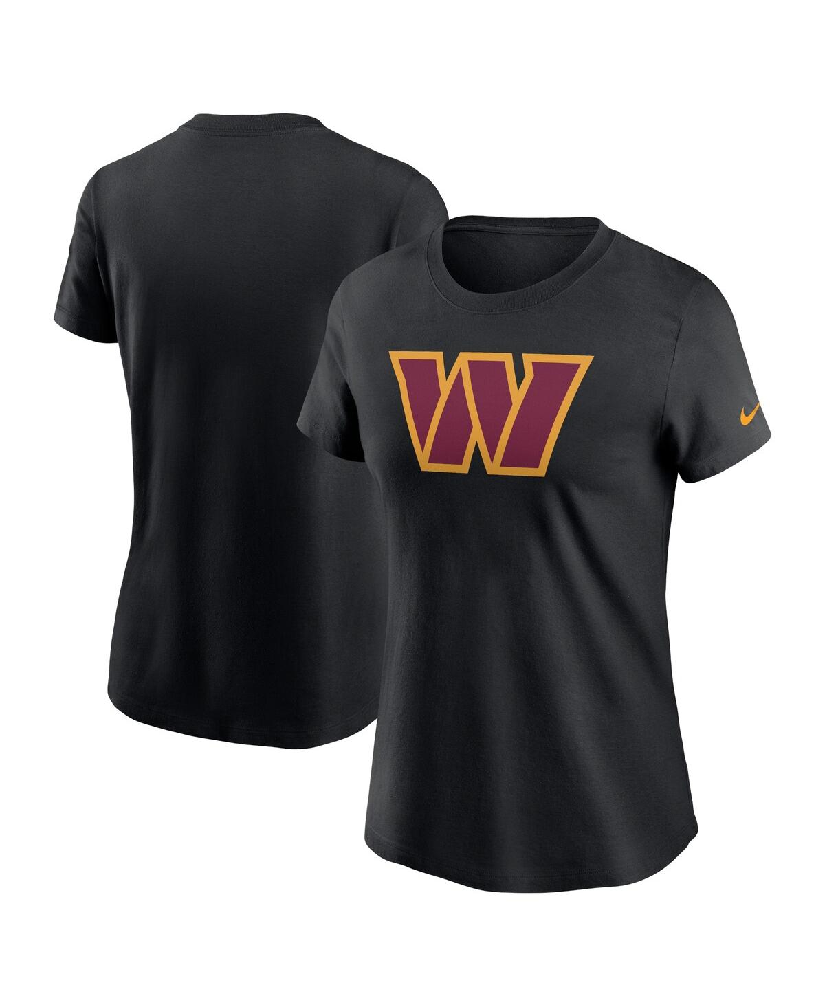 Women's Nike Black Washington Commanders Logo Cotton Essential T-shirt - Black