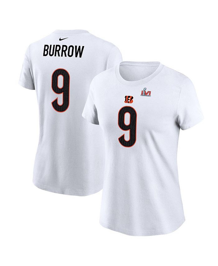 Nike Women's Joe Burrow White Cincinnati Bengals Super Bowl LVI Bound Name  and Number T-shirt - Macy's