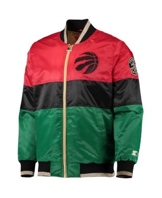 Men's Red and Black and Green Toronto Raptors Black History Month NBA 75th Anniversary Full-Zip Jacket