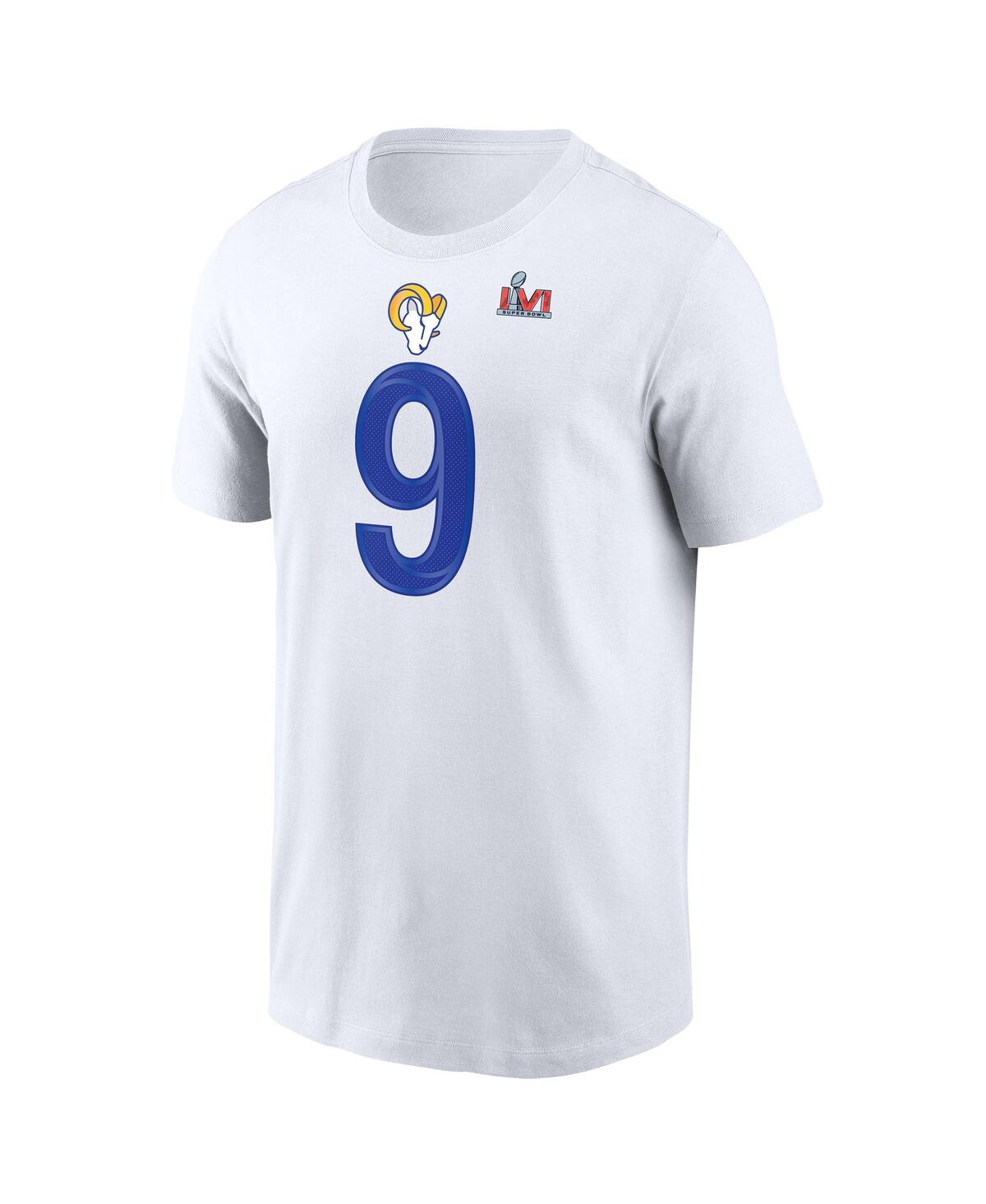 Men's Nike Matthew StaffordLos Angeles RamsSuper Bowl Lvi Bound Name and Number T-shirt - White
