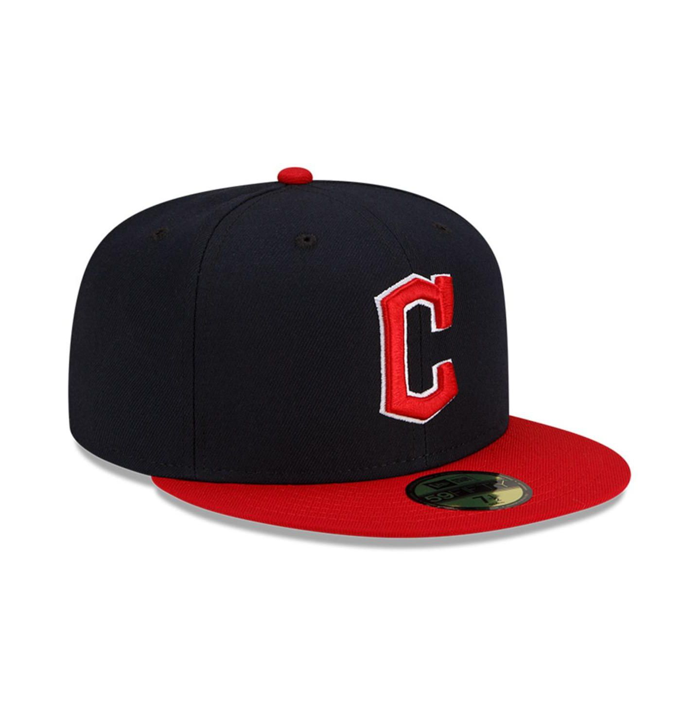Мужская кепка New Era Navy, Red Cleveland Guardians Authentic Collection On-Field 59FIFTY Fitted Hat — фото 3