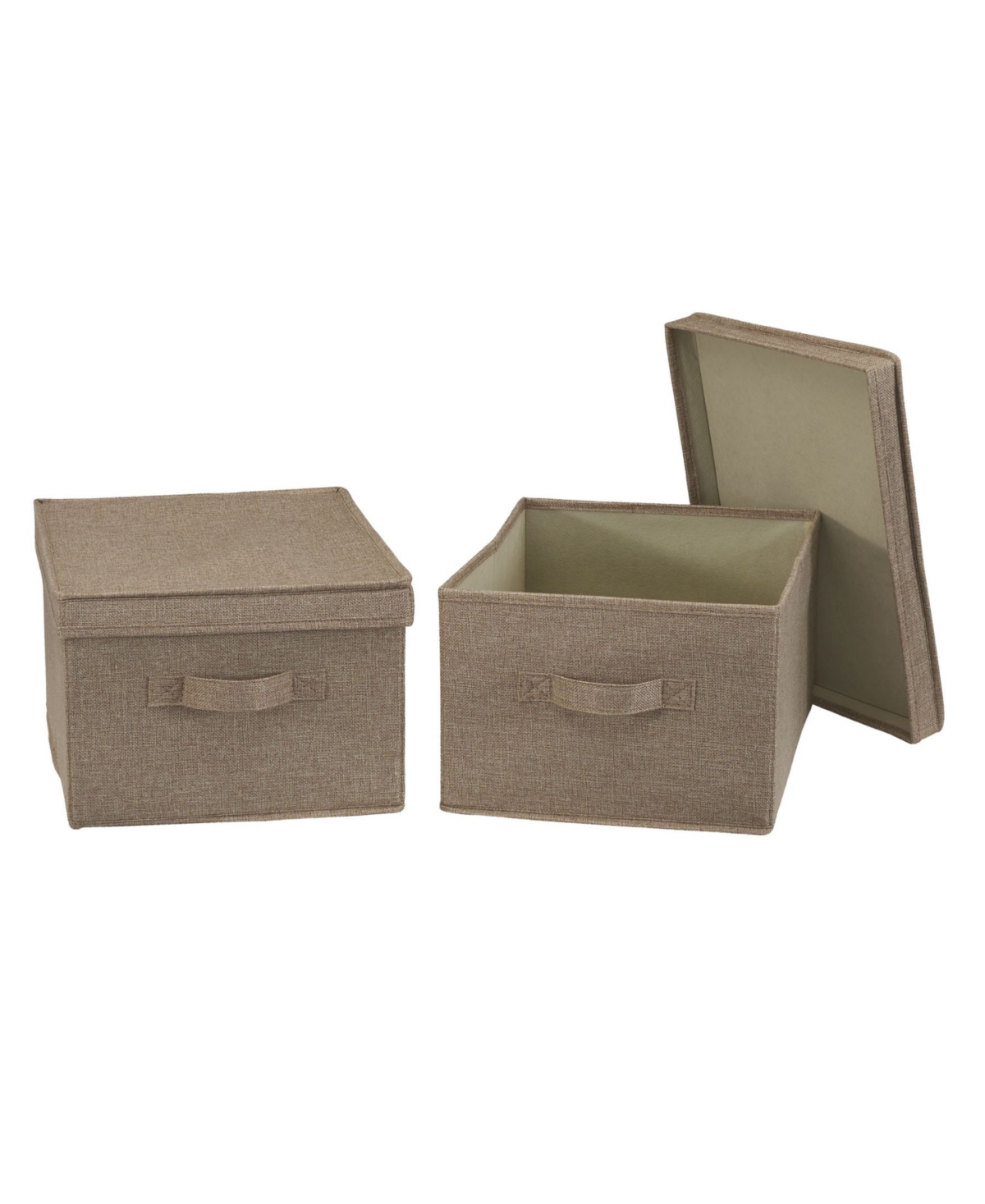 Household Essentials Large Fabric Storage Bins, Set Of 2 In Latte Linen