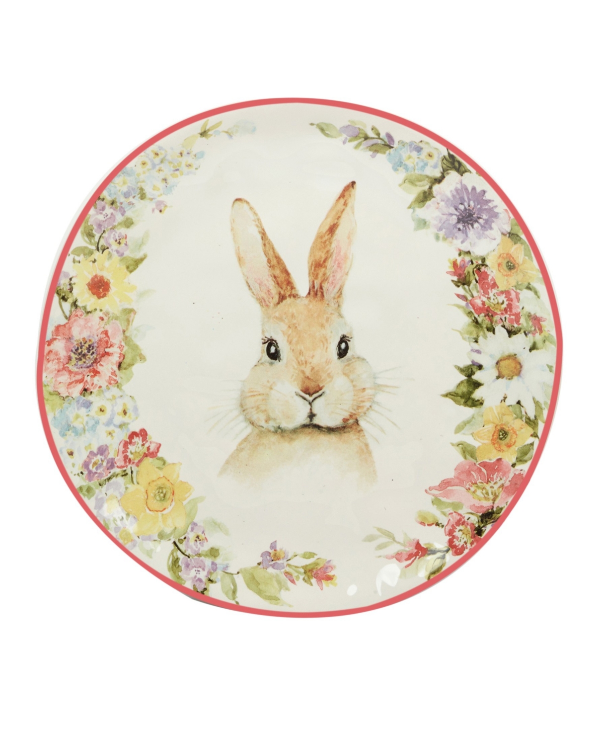 Certified International Easter Garden 8.5" Assorted Dessert Plates, Set Of 4 In White,pink