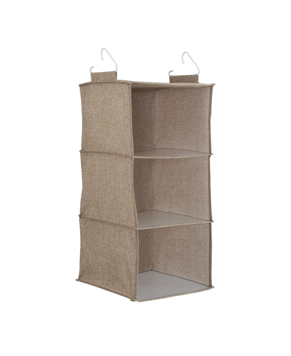 Household Essentials 3 Shelf Hanging Closet Organizer In Latte Linen