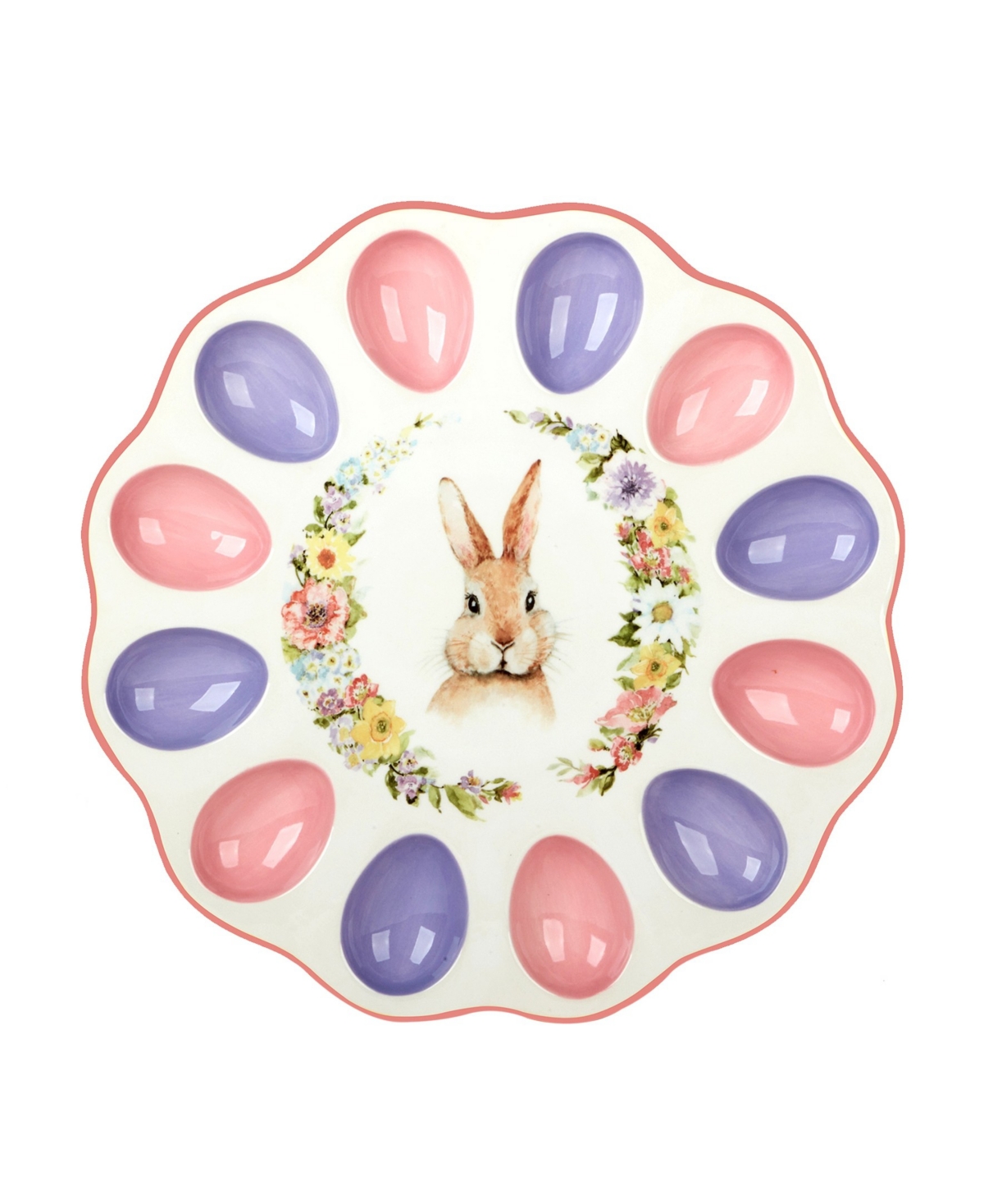 Shop Certified International Easter Garden 3d Deviled 12.25" Egg Plate In Pink,purple