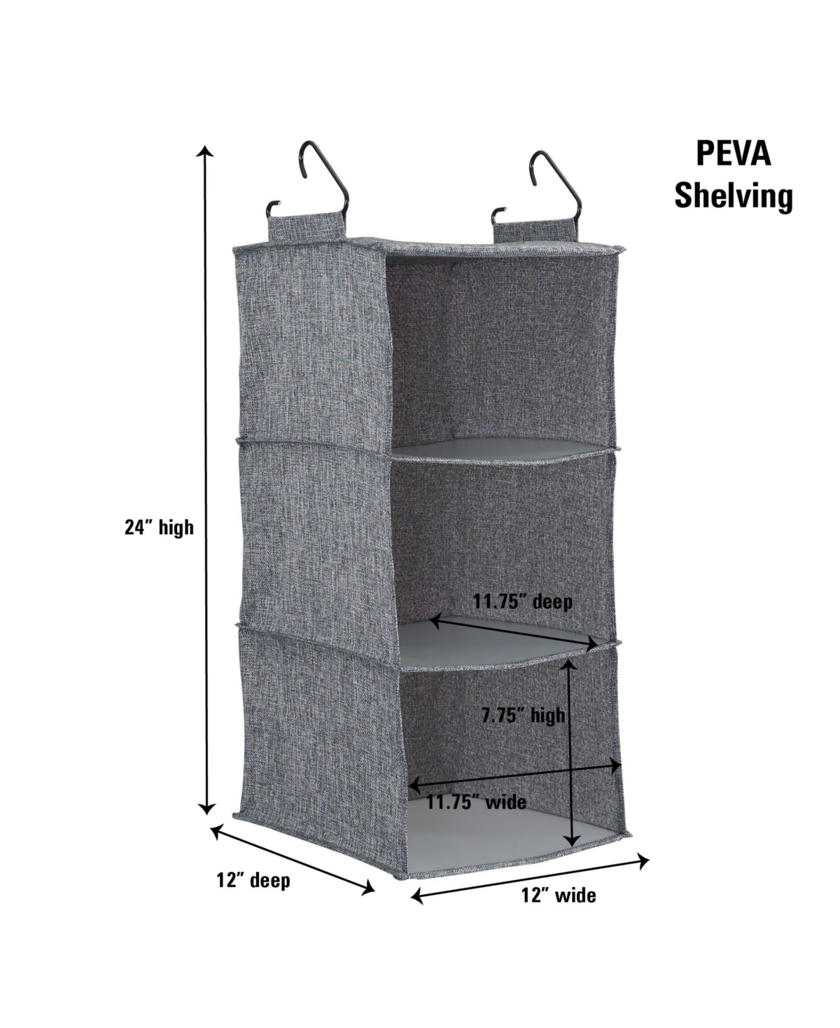 Household Essentials 3 Shelf Hanging Closet Organizer