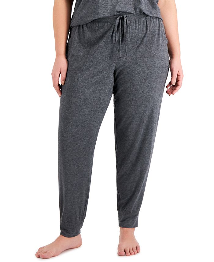 Alfani Plus Size Heathered Essential Jogger Pants, Created for Macy's ...