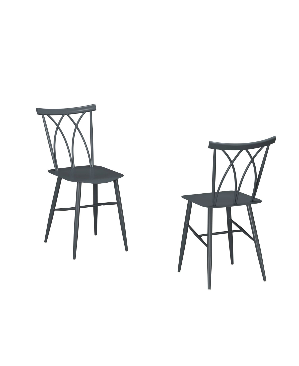 Lifestyle Solutions 15.7" 2 Piece Iron Lea Chair Set In Gray