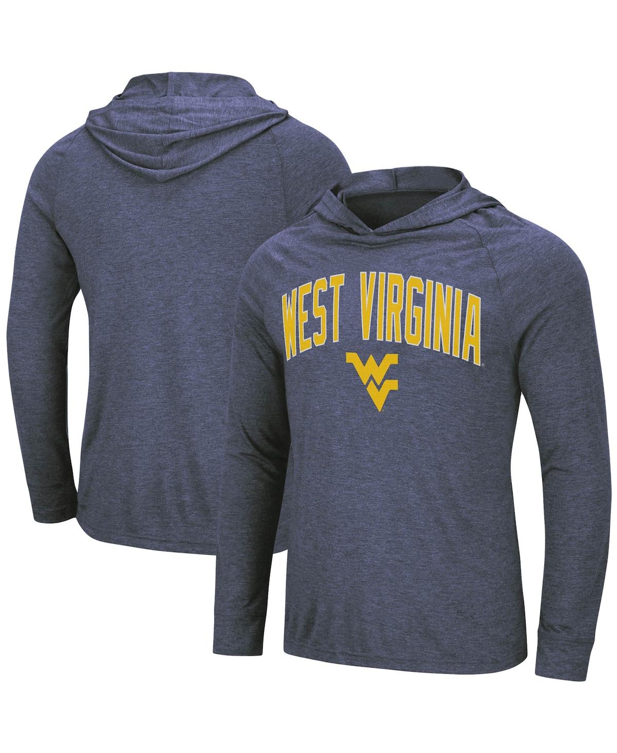 Men's ColosseumWest Virginia Mountaineers Big and Tall Wingman Raglan Hoodie T-shirt - Heathered Navy