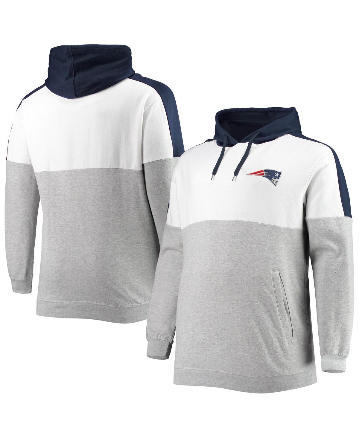 Men's Heather Gray New England Patriots Big and Tall Team Logo Pullover Hoodie - Heathered Gray
