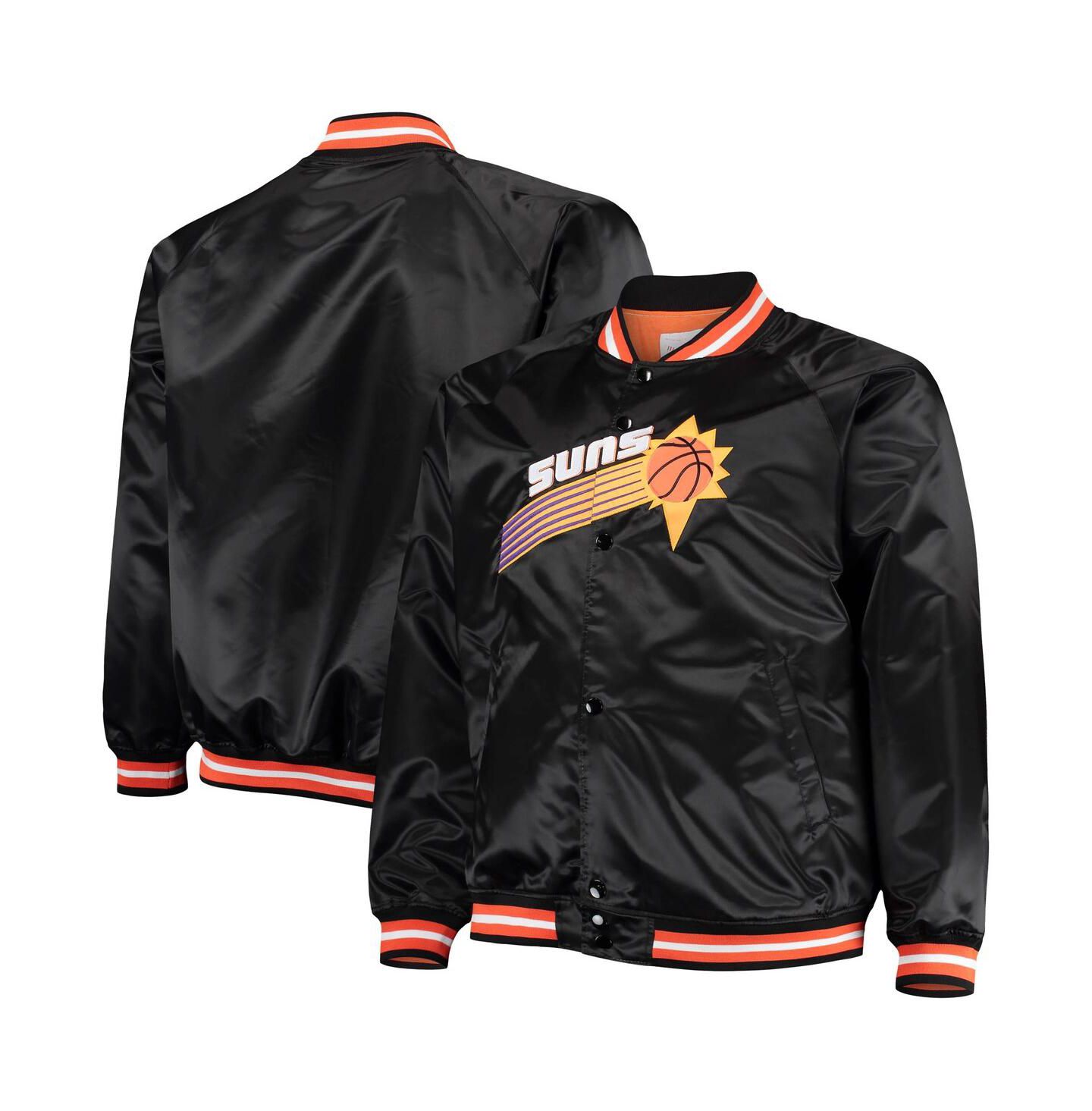 Мужская куртка Mitchell & Ness Black Phoenix Suns Big and Tall Hardwood Classics Raglan Satin Full-Snap — фото 2