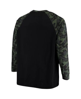 Men's Black, Camo Texas A&M Aggies OHT Military-Inspired Appreciation Big and Tall Raglan Long Sleeve T-shirt