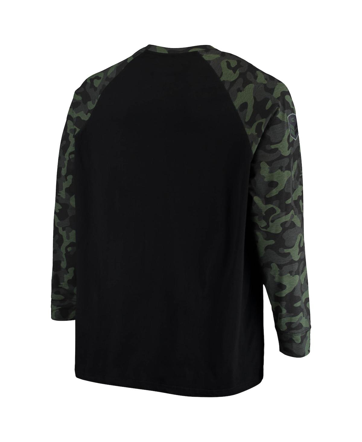 Colosseum Men's  Black, Camo Texas A&m Aggies Oht Military-inspired Appreciation Big And Tall Raglan In Black,camo