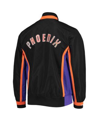 Men's Phoenix Suns Black Hardwood Classics 75th Anniversary Authentic Warmup Full-Snap Jacket