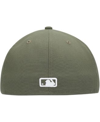 Men's Olive Los Angeles Dodgers Logo White 59FIFTY Fitted Hat