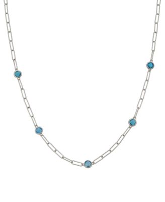Swiss Blue Topaz Paperclip Link 18" Statement Necklace (4 ct. t.w.) in Sterling Silver (Also in Amethyst & Citrine)