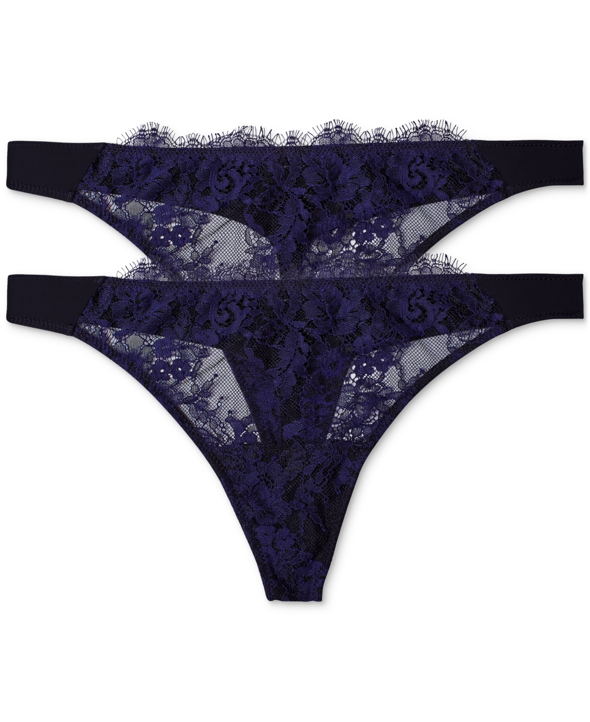 Skarlett Blue Women's Entice Front Lace Thong 3 Pack -nylon