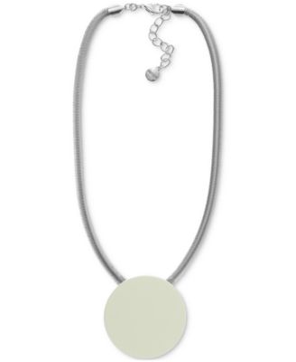 Photo 1 of Alfani Silver-Tone Color Disc Snake Chain Pendant Necklace, 17" + 2" extender