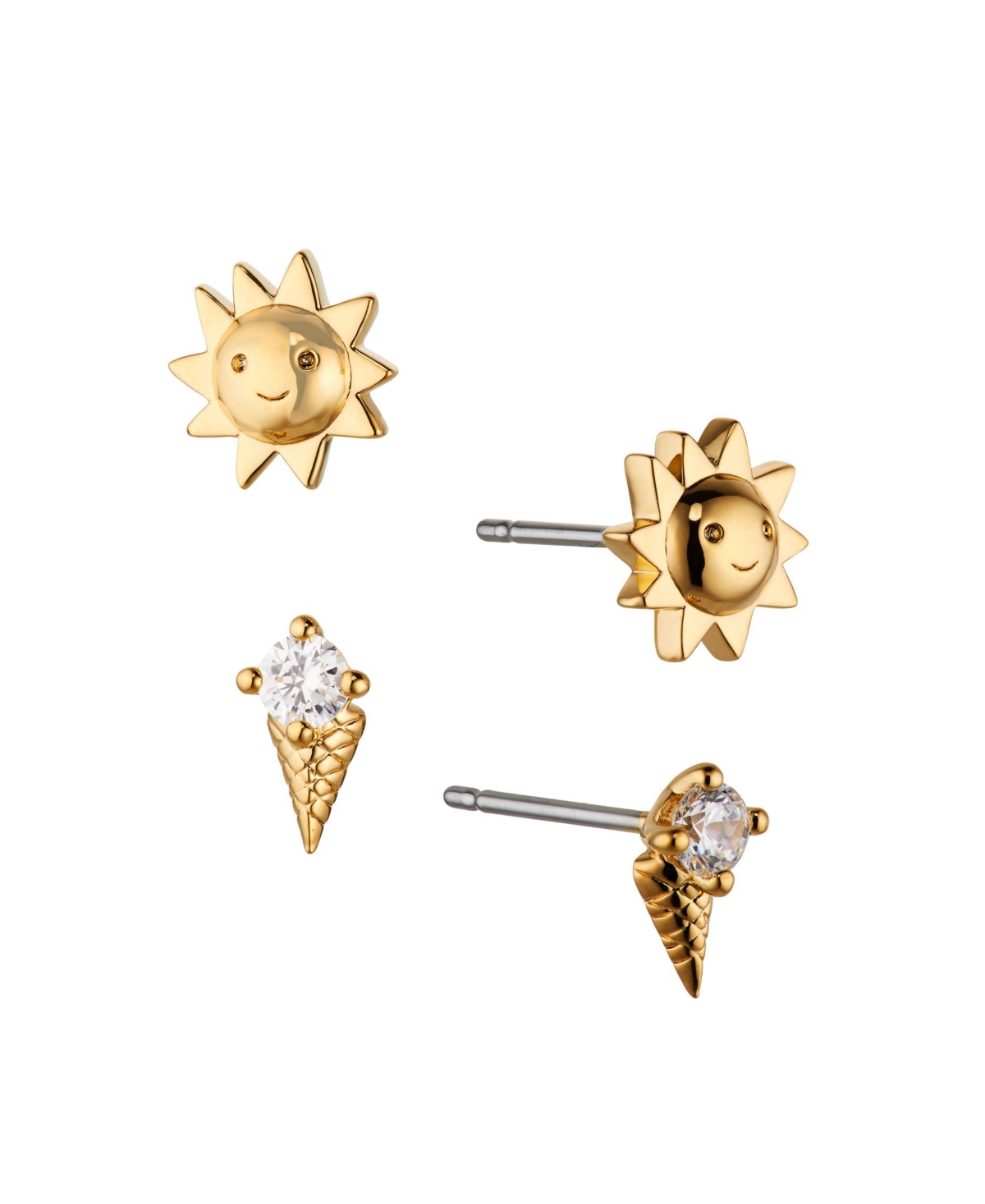 Happy Day Stud Set, 4 Pieces - Gold