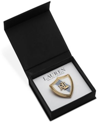 Lauren Ralph Lauren Gold-Tone Logo Shield Pin - Macy's
