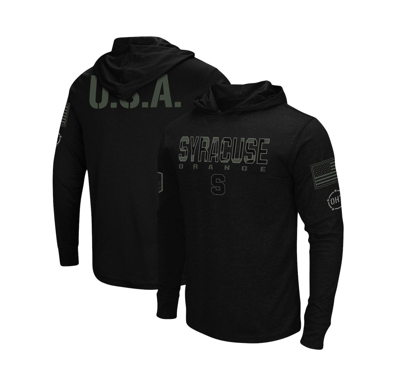 Men's Black Syracuse Orange OHT Military-Inspired Appreciation Hoodie Long Sleeve T-shirt