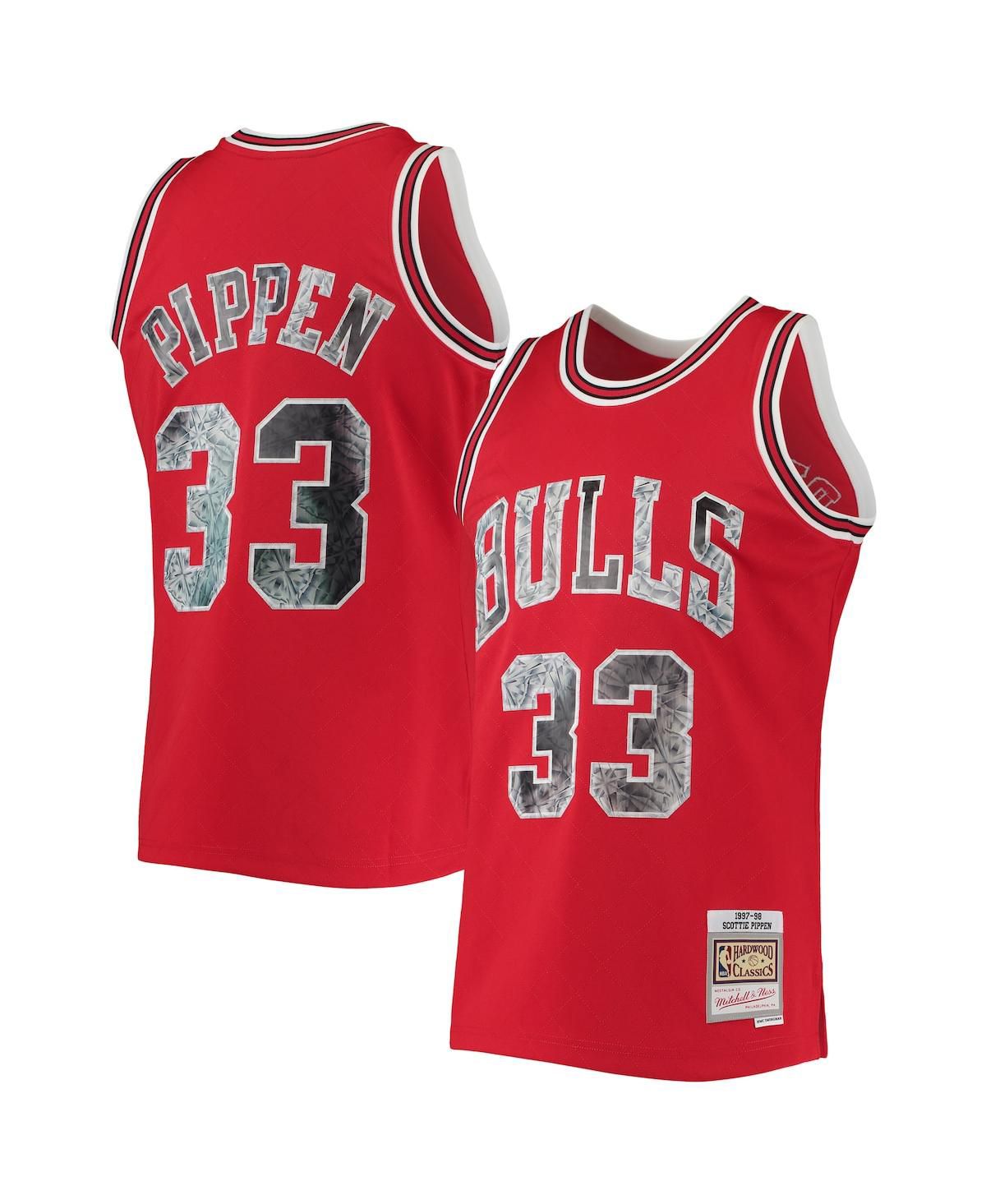 Мужская майка Scottie Pippen Red Chicago Bulls 1997-98, посвященная 75-летию компании Hardwood Classics, с бриллиантами Swingman.