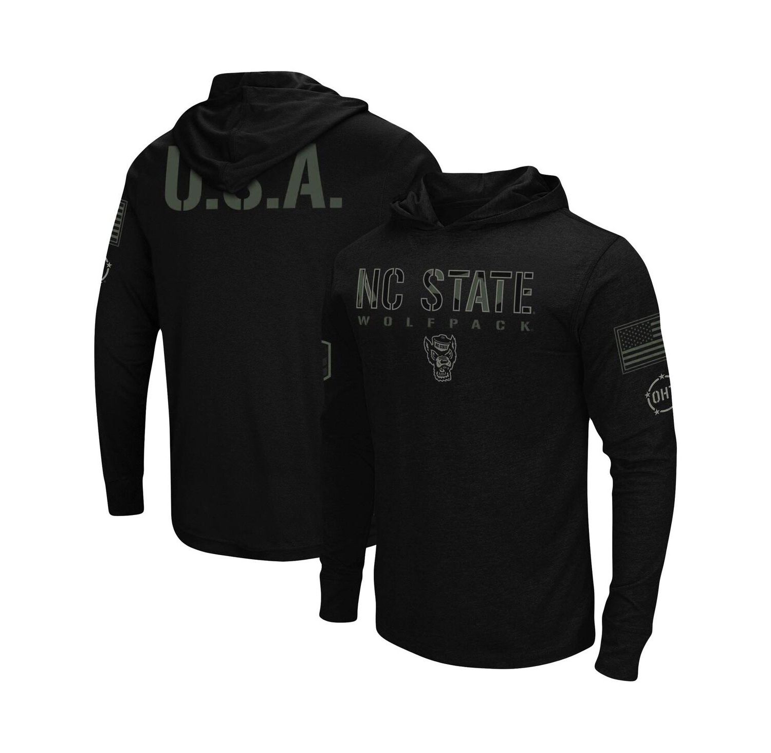 Men's Black NC State Wolfpack OHT Military-Inspired Appreciation Hoodie Long Sleeve T-shirt