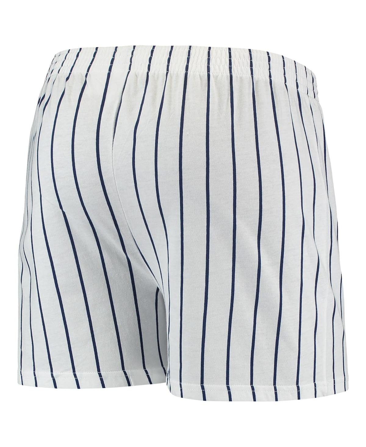 Concepts Sport Men's White, Navy Chicago White Sox Vigor Pinstripe Boxer Shorts In White,navy