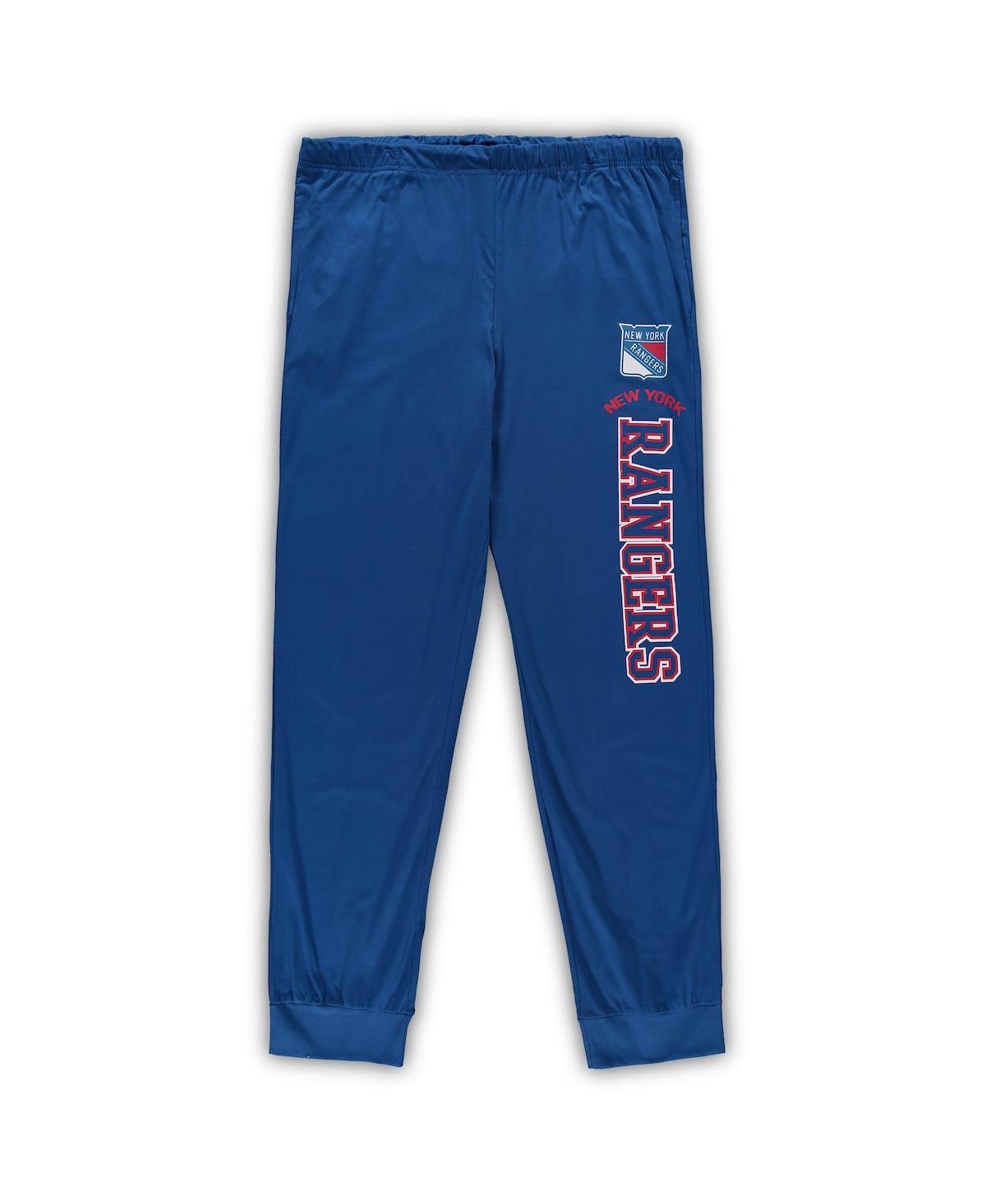 Shop Concepts Sport Men's Blue New York Rangers Big And Tall Pullover Hoodie And Joggers Sleep Set