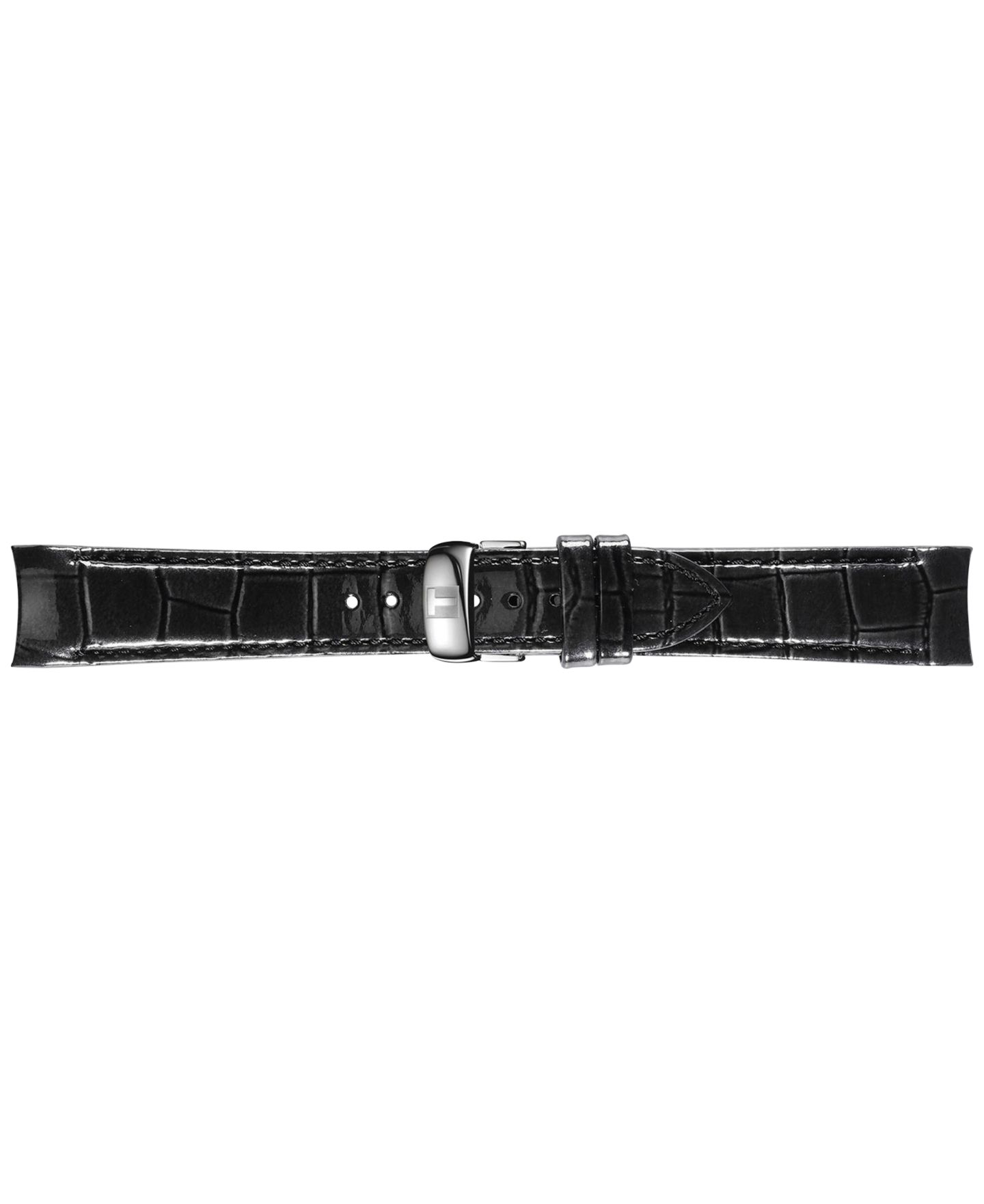 Часы Tissot Swiss Couturier Diamond (1/3 ct. t.w.) Black Leather Strap Watch 32mm — фото 2