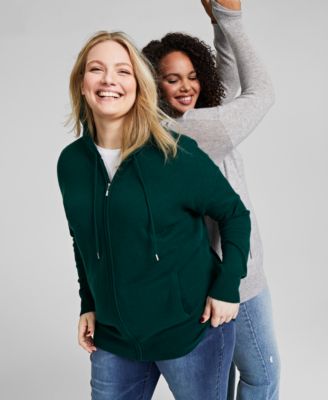 Charter Club Plus Size Cashmere Zip-Up 