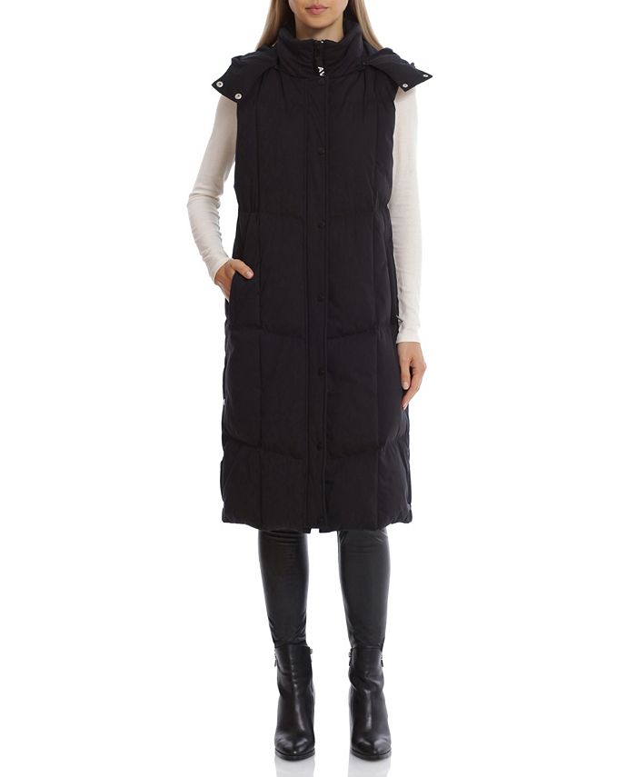 Avec Les Filles Women's Longline Hooded Puffer Vest Macy's