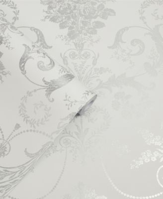 Josette Metallic Silver Wallpaper