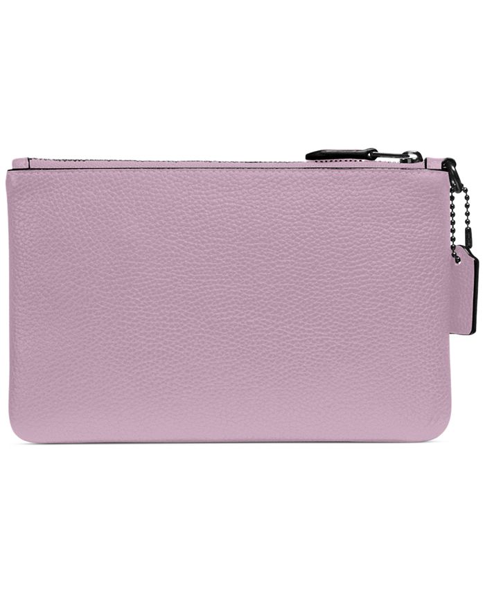 COACH Small Wristlet in Polished Pebble Leather - Macy's