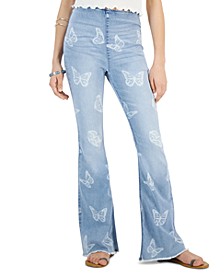 Juniors' High-Rise Pull-On Flare-Bottom Jeans 